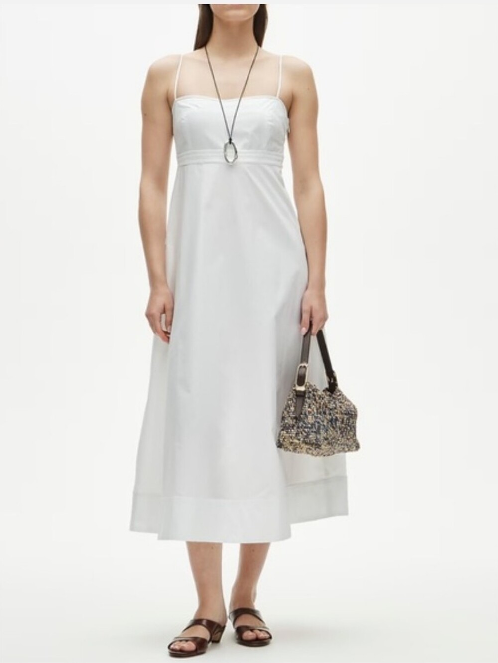J. Crew White Spaghetti-Strap Midi Dress Size 0 New